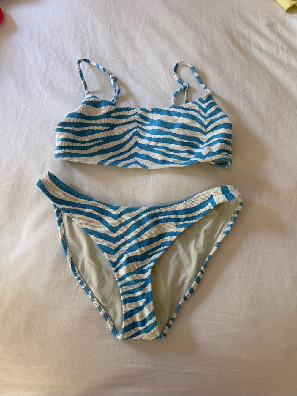 TRIANGL Blue & White Zebra Print Bikini Set